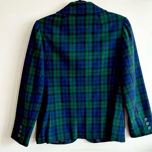 Vintage Pendleton Wool Black Watch Tartan Plaid Blazer - Picture 3 of 8